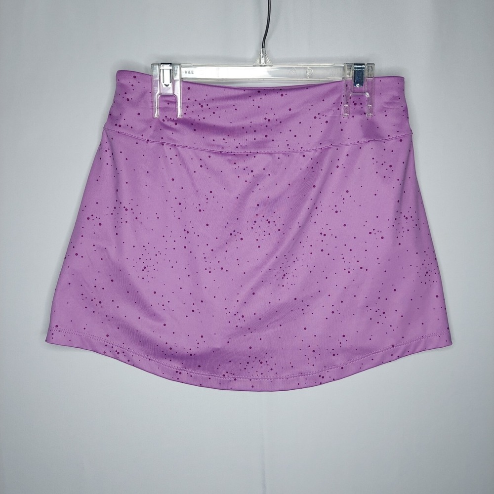 Nike Skort Women Medium Purple Dotted Mini Stretch Pullon Athletic Pocket Tennis - Picture 2 of 11
